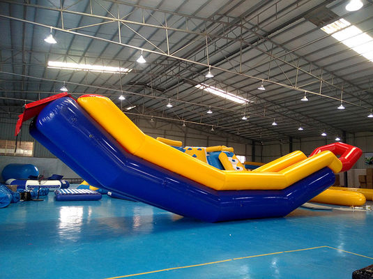 Durable PVC Tarpaulin Long Inflatable Water Slide For Seaside