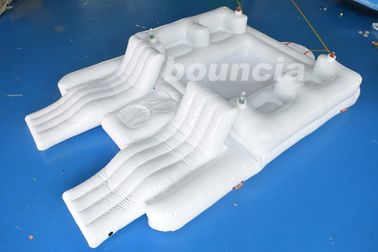 White Color 6 Persons Inflatable Floating Island Lounge For Water Sports