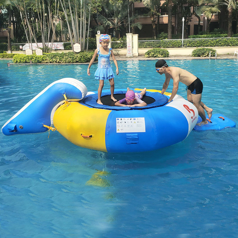 0.7mm Inflatable Water Trampoline Combo With Slide
